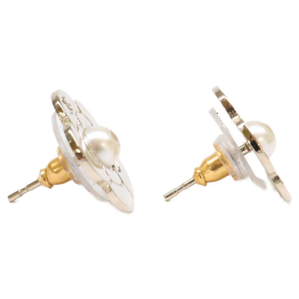 CHANEL Authentic Gold Pearl Logo Earrings - Picture 4 of 7